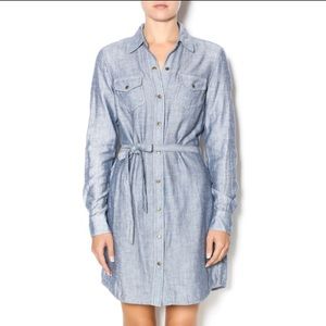 CARVE Designs Belted Chambray Dress Pockets Sz 8